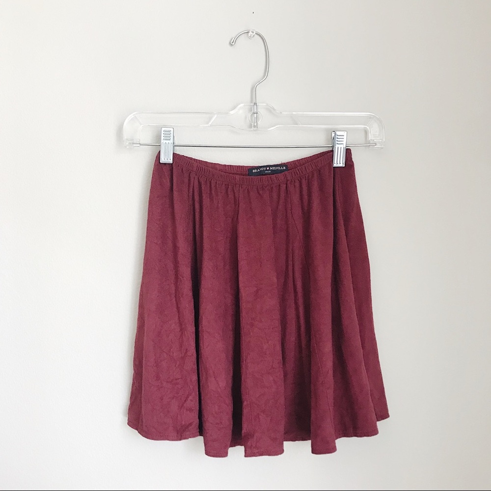 Brandy Melville maroon suede skirt